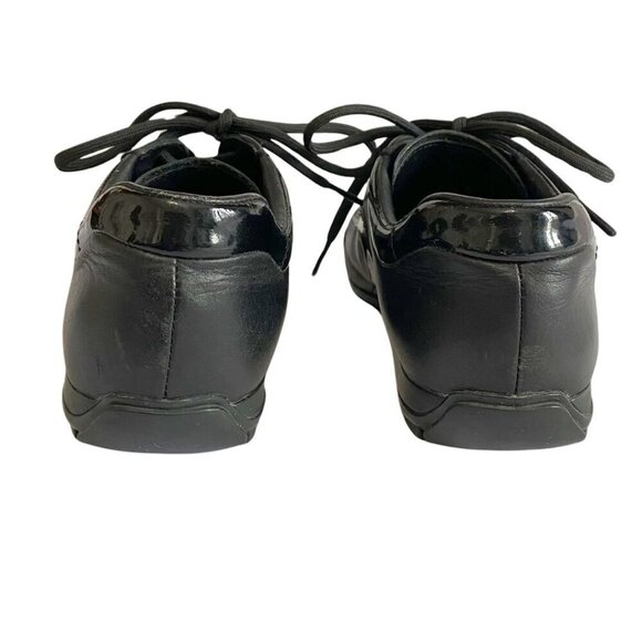 PRADA BLACK PATENT LEATHER TECHNICAL FABRICLACE UP SNEAKERS FOR WOMEN'S - 6 - Picture 3 of 9
